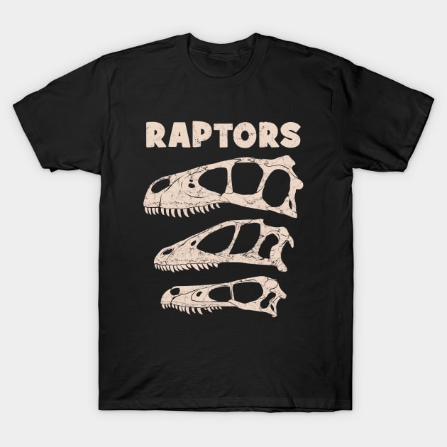 Raptors Utahraptor Deinonychus Velociraptor T-Shirt by NicGrayTees